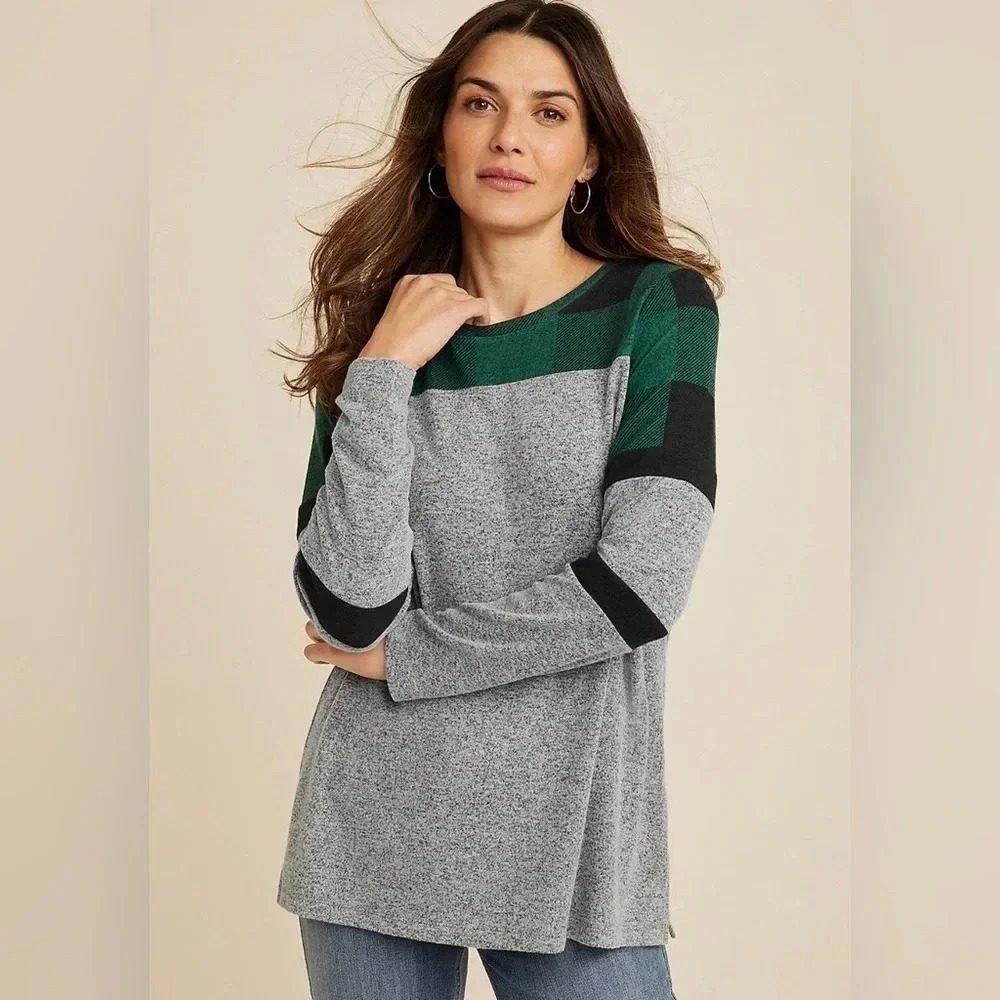 Heritage Buffalo Plaid Mixer Tee, Size Small